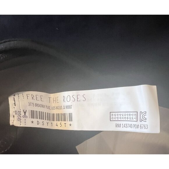 Free The Roses Black Flowy Sleeves Top Off The Shoulders Size Medium 100% Cotton - Picture 5 of 7